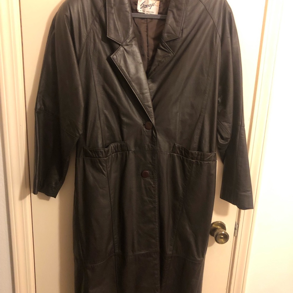 Savagé Black Trench Coat Classic Full-Length